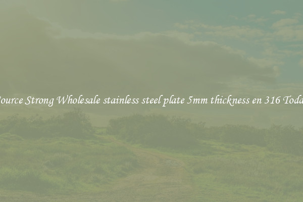 Source Strong Wholesale stainless steel plate 5mm thickness en 316 Today