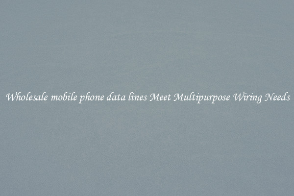 Wholesale mobile phone data lines Meet Multipurpose Wiring Needs