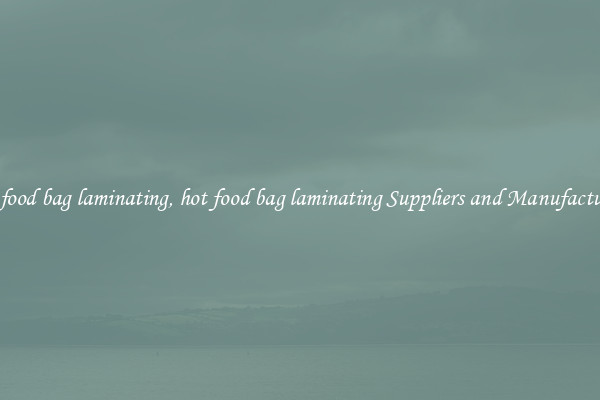 hot food bag laminating, hot food bag laminating Suppliers and Manufacturers