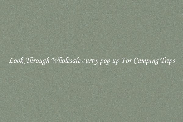 Look Through Wholesale curvy pop up For Camping Trips